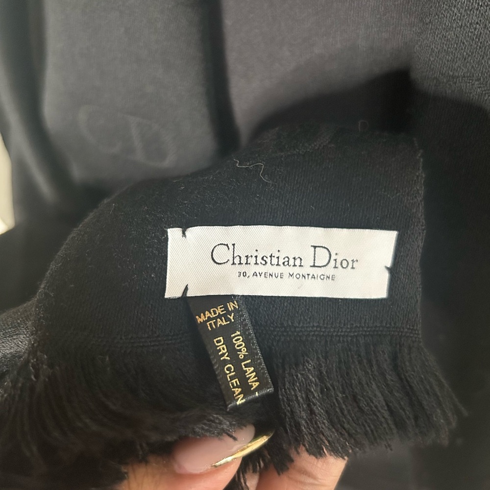 Dior Black CD Monogram Long Scarf - Picture 3 of 9
